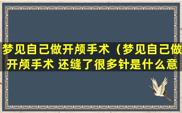 梦见自己做开颅手术（梦见自己做开颅手术 还缝了很多针是什么意思）